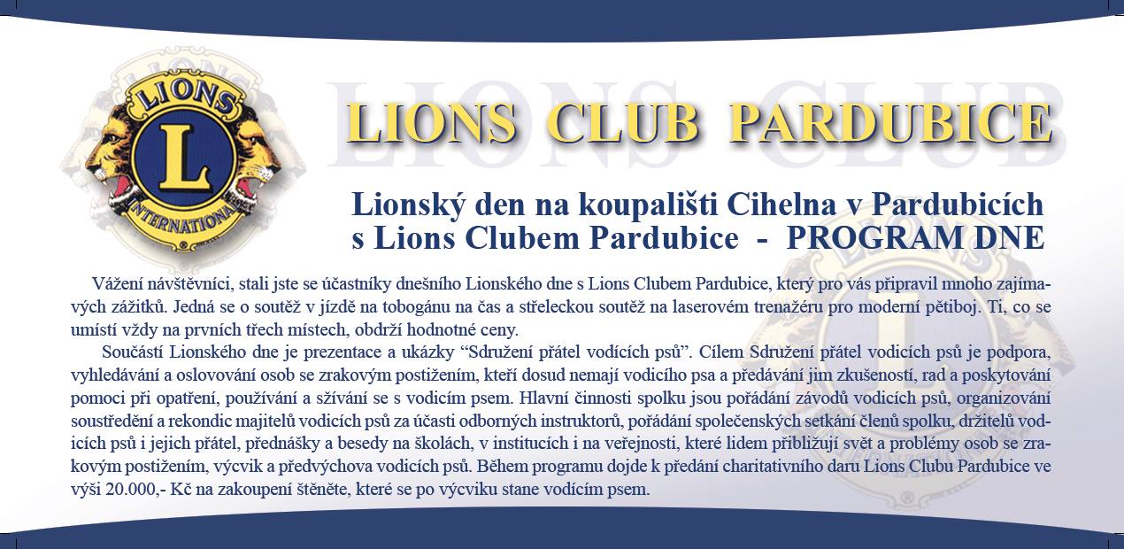 Lionský den na pardubickém koupališti Cihelna